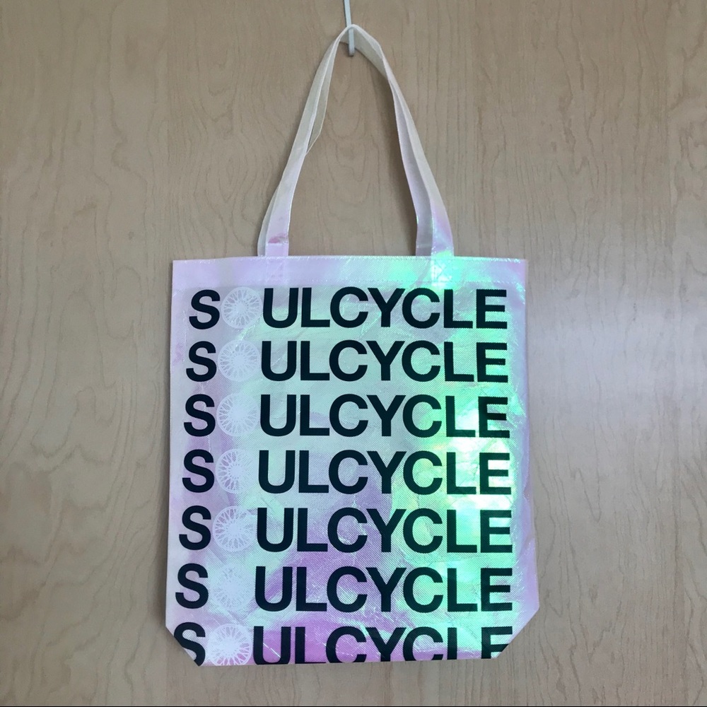 TWO Soulcycle Iridescent Holographic Tote Bags - Picture 1 of 2